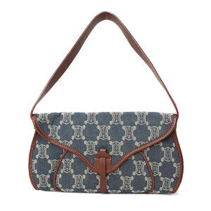 Celine PARIS Macadam Leather Shoulder Bag Brown